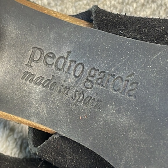 Pedro Garcia Paola Suede Peeptoe Slingback Platform Heels Black Sz 40 - Picture 13 of 16